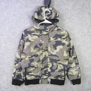 North Face Jacket Boys Medium 10 12 Camo DryVent 550 Hooded Puffer Coat Youth